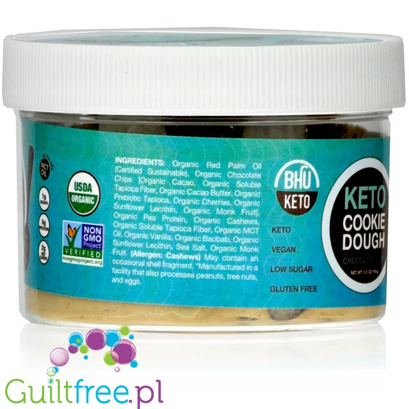 Bhu Foods Keto Cookie Dough Chocolate Chip - keto masa ciasteczkowa, wegańska, organiczna, bez cukru i glutenu - Image 9