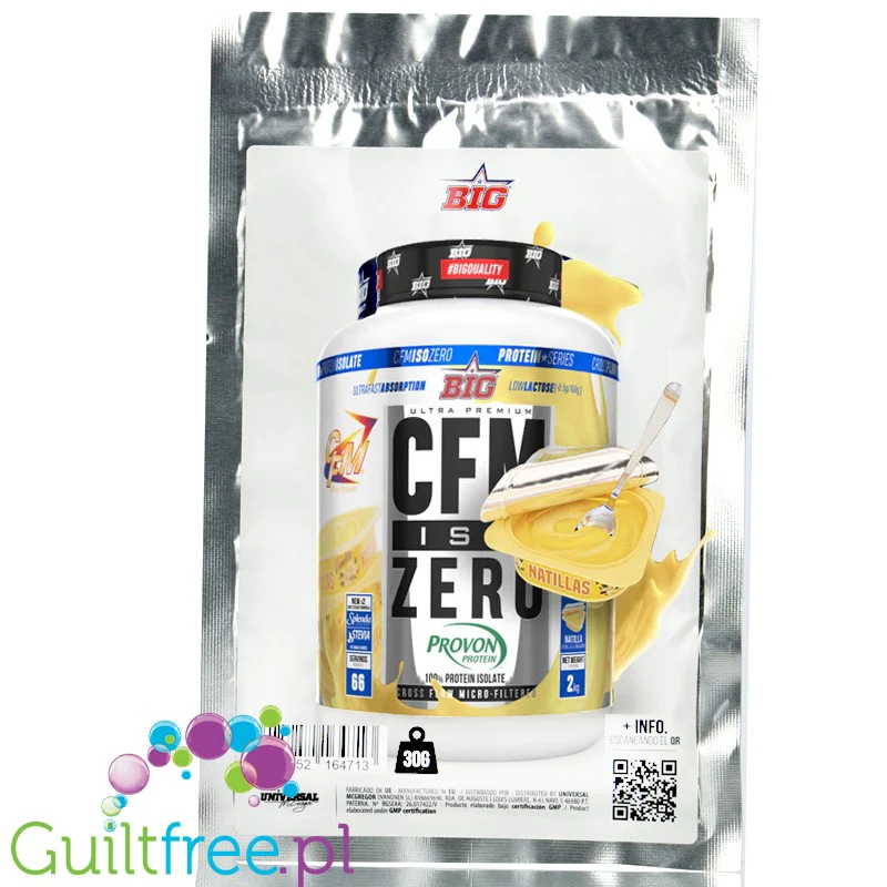 BIG® CFM ISO Zero, Natilla 30g - ekskluzywna odżywka białkowa WPI CFM Provon® 90%, smak Serek Waniliowy