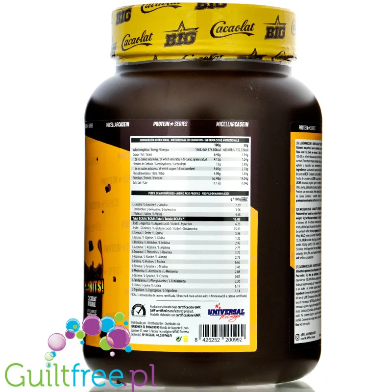 BIG® Micellar Casein, Cacaolat® 1kg - kazeina z ZMA, smak Mleko Czekoladowe jak Nesquik - Image 4