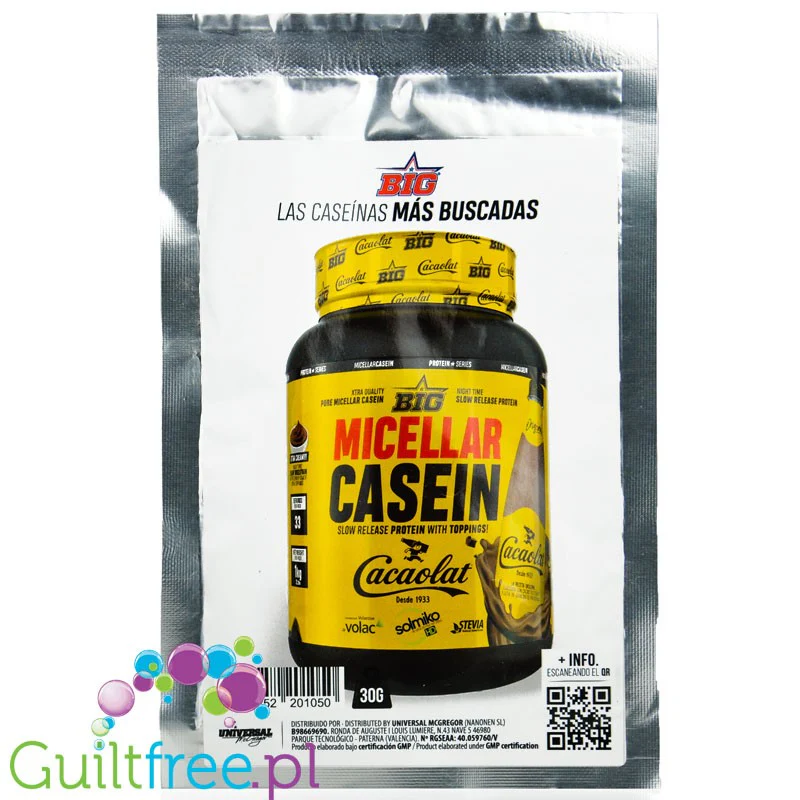 BIG® Micellar Casein, Cacaolat® - kazeina z ZMA, smak Mleko Czekoladowe, saszetka 30g