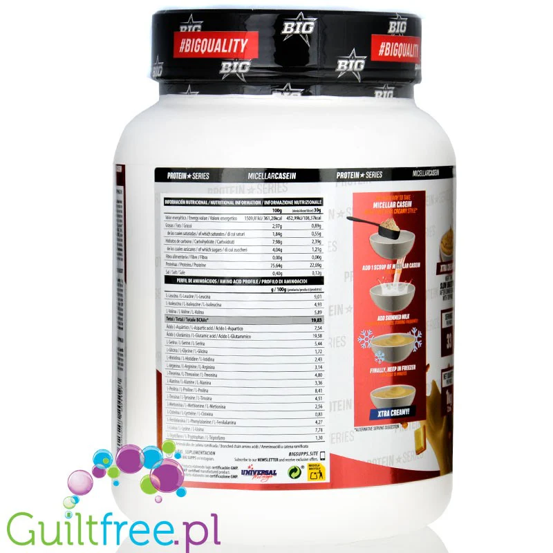 BIG® Micellar Casein, Mowgly White Chocolate 1kg - kazeina z Lacprodan MicelPure®, Biała Czekolada & Maślany Herbatnik - Image 2