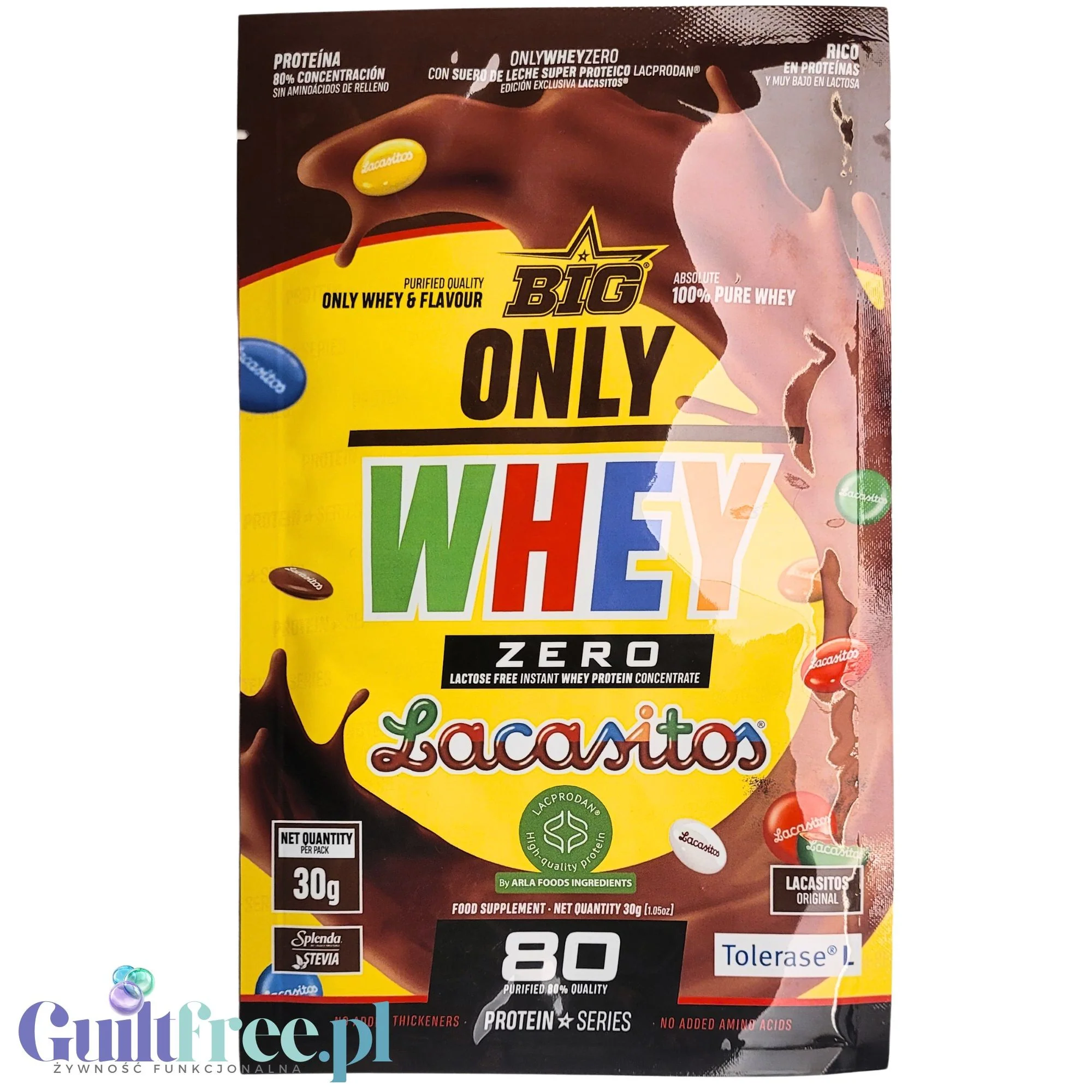 BIG® Only Whey Zero, Lacasitos® 30g - odżywka białkowa WPC Lacprodan z drażetkami Lacasitos