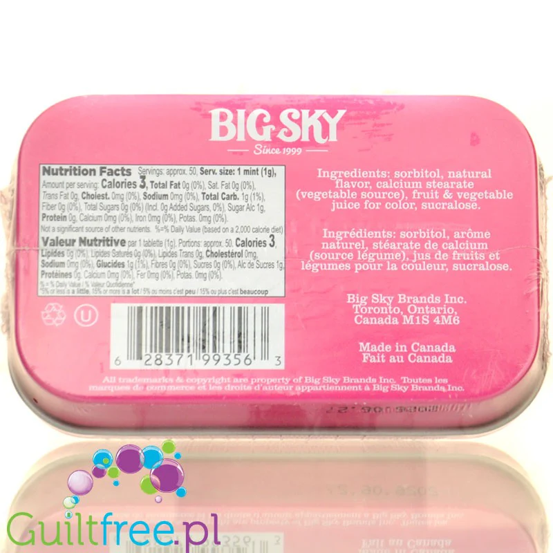 Big Sky Mints Bubblegum - pudrowe pastylki bez cukru o smaku gumy balonowej - Image 2