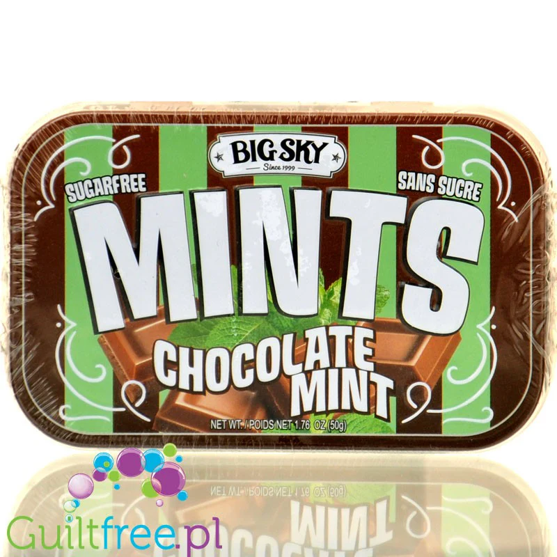 Big Sky Mints Chocolate Mint - pudrowe pastylki bez cukru o smaku czekoladowo-miętowym