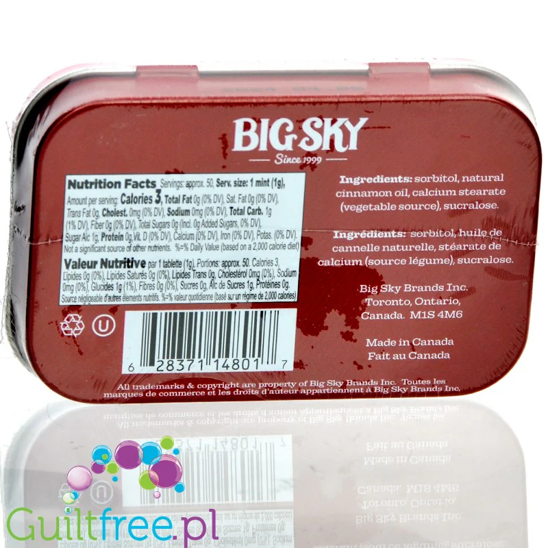 Big Sky Mints Cinnamon - miętowo-cynamonowe pudrowe pastylki bez cukru - Image 2