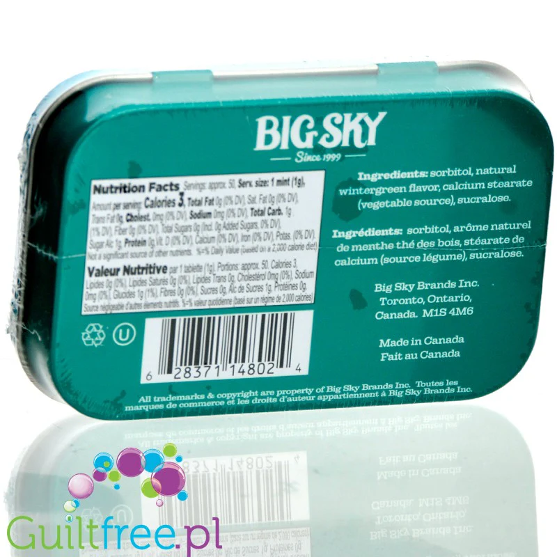 Big Sky Mints Wintergreen - miętowe pudrowe pastylki bez cukru - Image 2