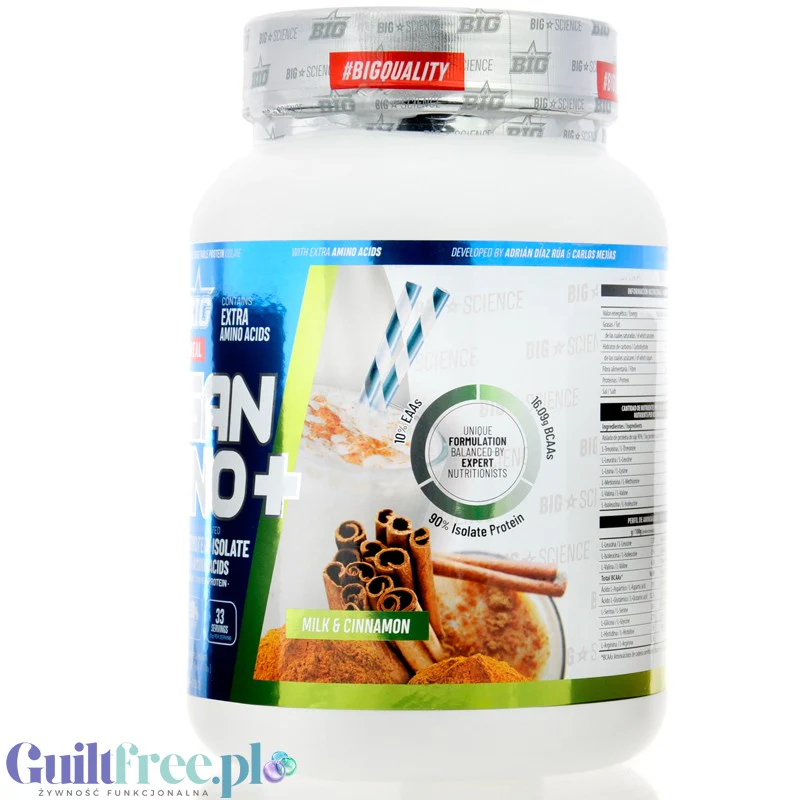 BIG® Vegan Amino+, Milk & Cinnamon 1kg - wegańska odżywka białkowa o smaku mleka z cynamonem - Image 4