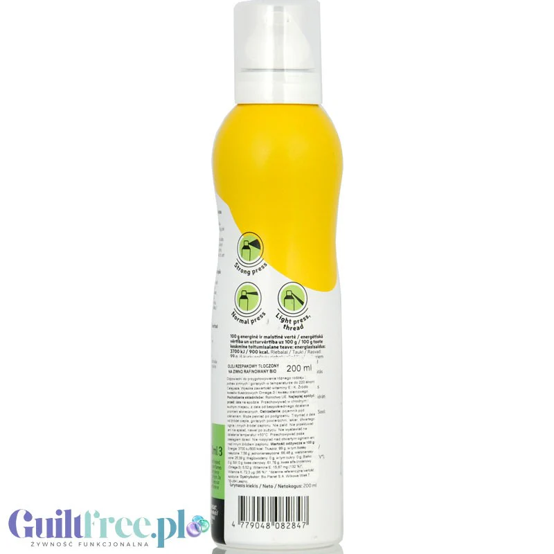 Bio Naturalis Organic Refined Rapeseed Oil - rafinowany olej rzepakowy tłoczony na zimno w spray'u - Image 3
