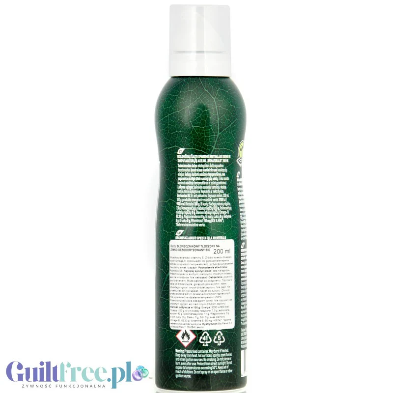 Bio Naturalis Organic Sunflower Oil - olej słonecznikowy tłoczony na zimno do Air Fryera w spray'u - Image 2