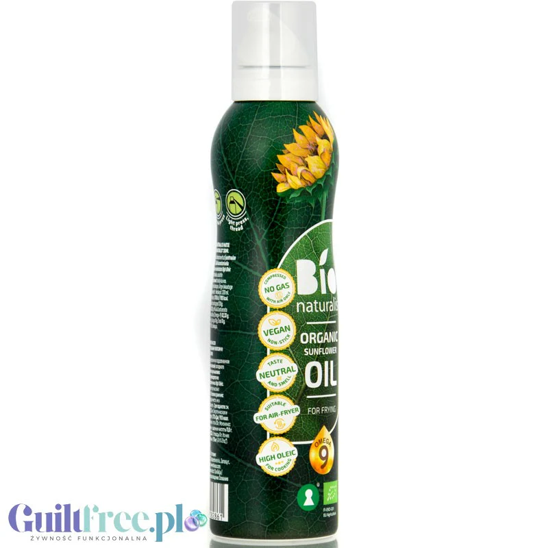 Bio Naturalis Organic Sunflower Oil - olej słonecznikowy tłoczony na zimno do Air Fryera w spray'u - Image 4