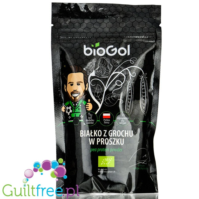 BioGol Pea Protein - czyste organiczne białko z grochu bez słodzików i aromatów, 82% białka