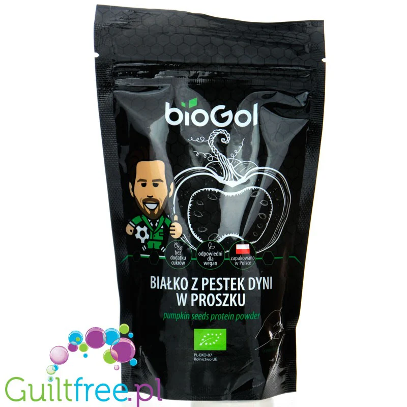 BioGol Pumpkin Seeds Protein - czyste organiczne białko z pestek dyni bez słodzików i aromatów, 65% białka