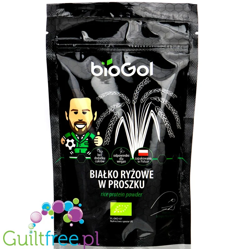 BioGol Rice Protein - czyste organiczne białko ryżowe bez słodzików i aromatów, 80% białka
