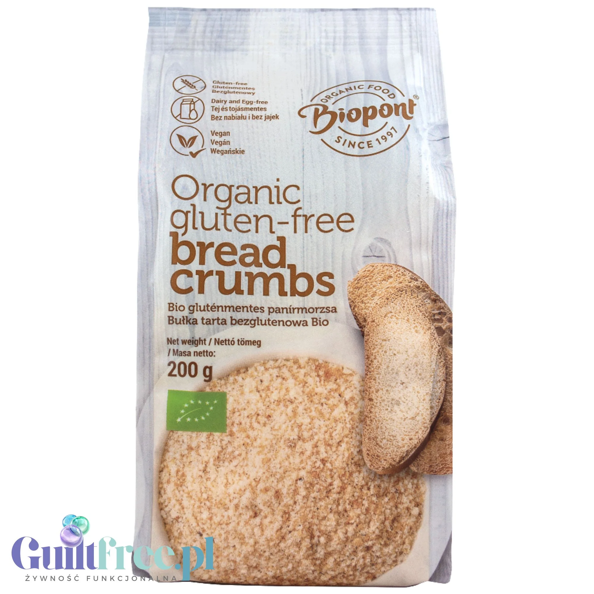 Biopont Organic gluten-free Bread Crumbs - ekologiczna bezglutenowa bułka tarta