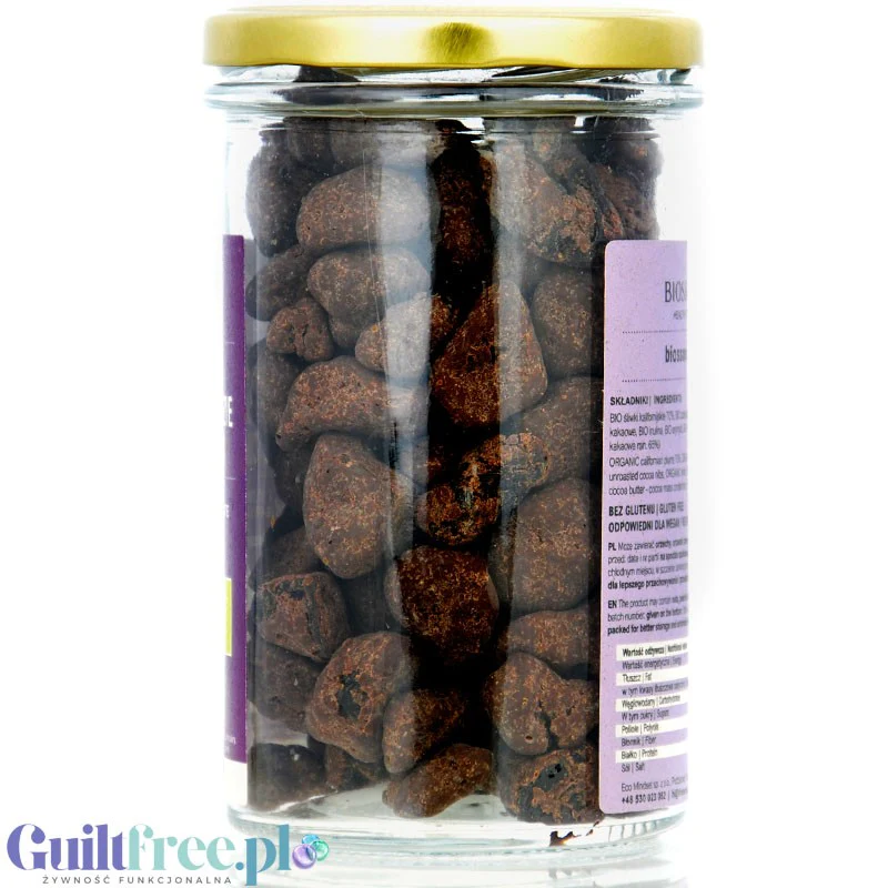 Biossom Śliwki w wegańskie organicznej czekoladzie bez cukru z erytrytolem 300g - Image 4