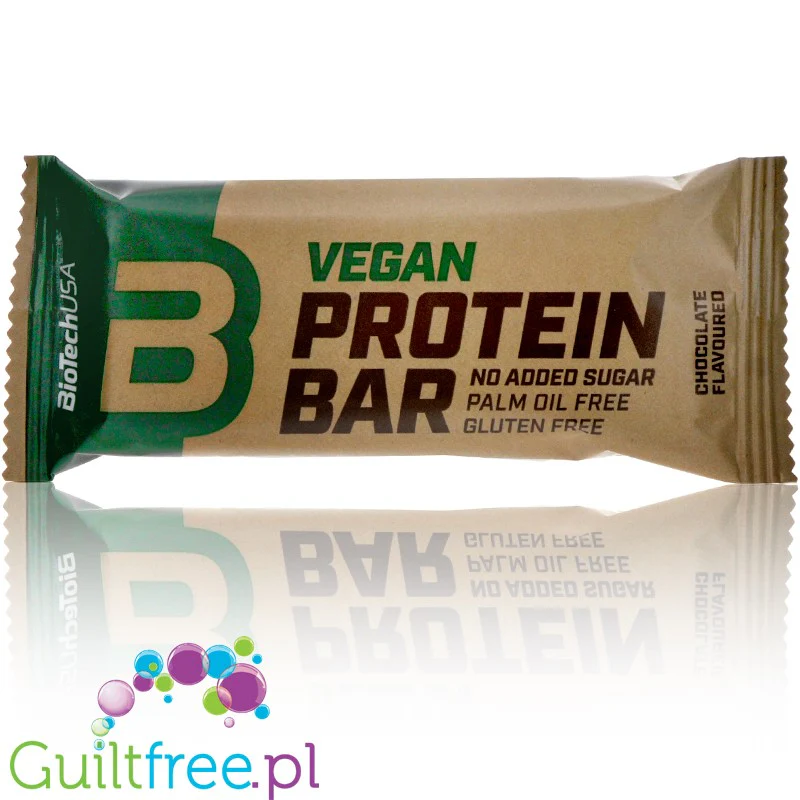 Biotech Vegan Bar Chocolate - wegański bezglutenowy baton białkowy bez cukru i oleju palmowego