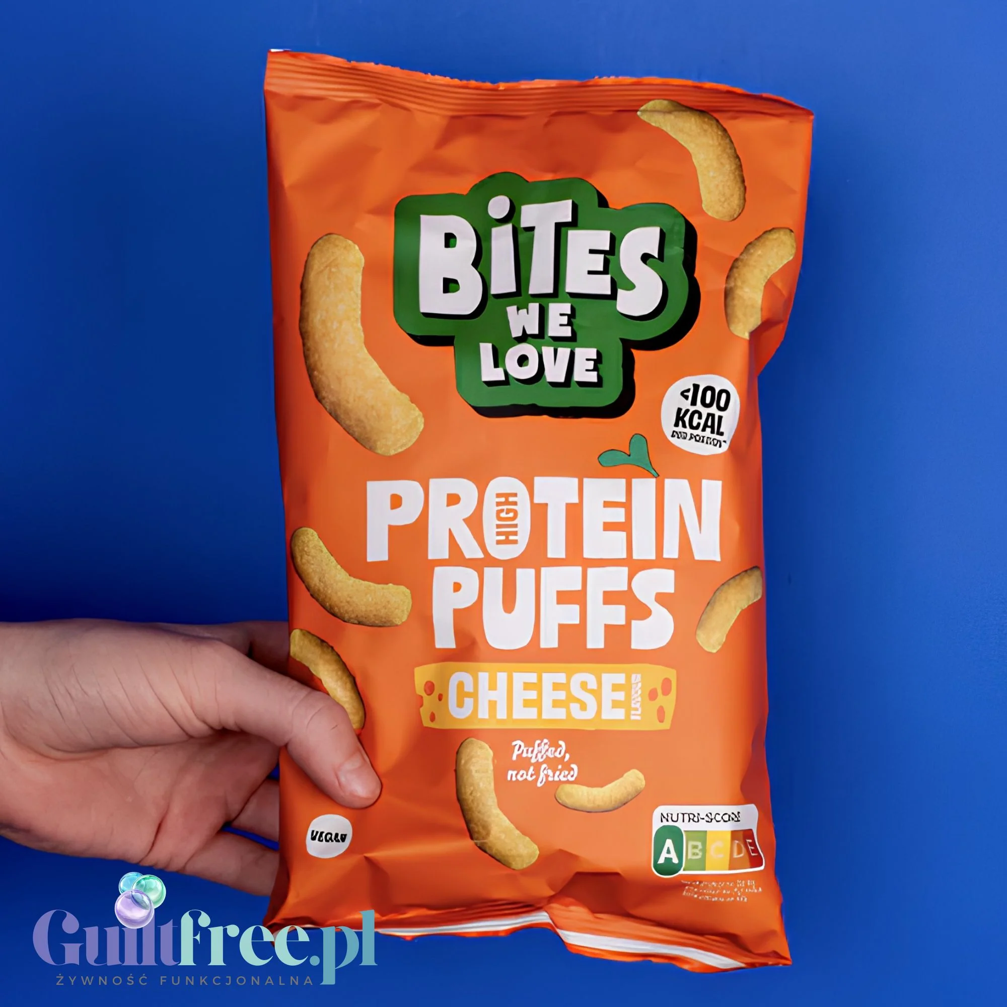 Bites We Love Protein Puffs Cheese - wegańskiechrupki z soczewicy o smaku serowym 21g białka - Image 4