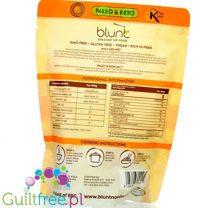 Blunt Konjac Noodles Spaghetti 200g - makaron shirataki konjac 5kcal - Image 2