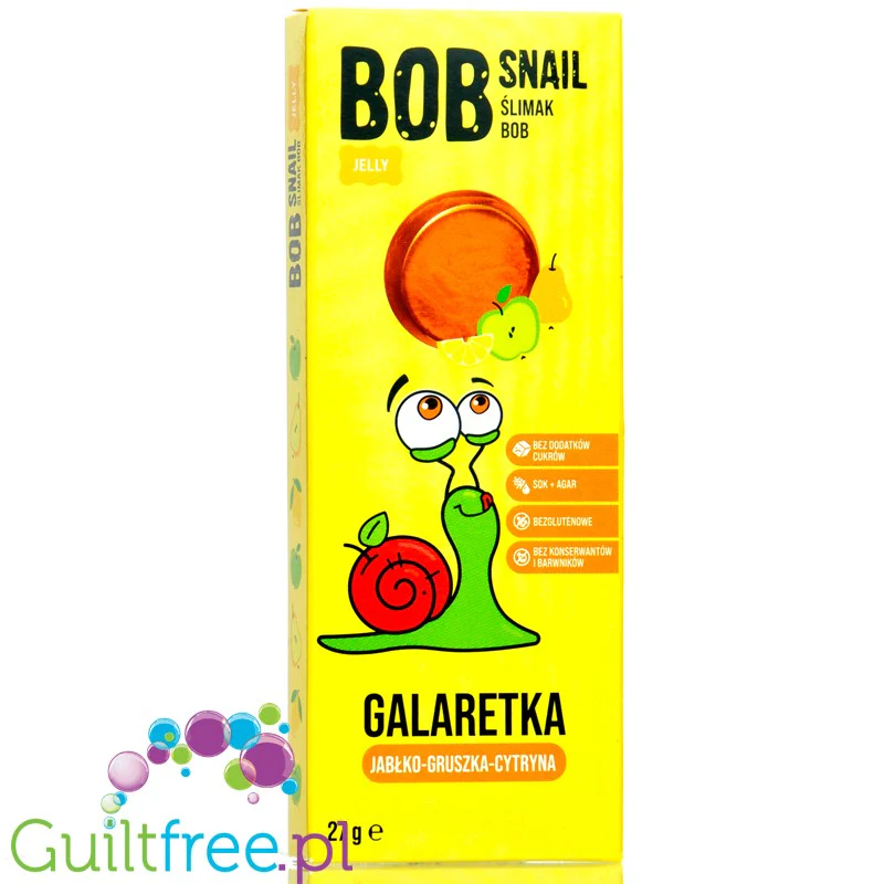 Bob Snail Jelly Jabłko, Gruszka & Cytryna 27g - wegańska galaretka z owoców bez dodatku cukru