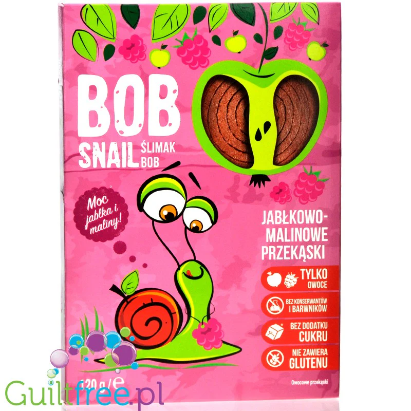Bob Snail Roll Przekąska jabłkowo-malinowa z owoców bez dodatku cukru Bob Snail, 120g