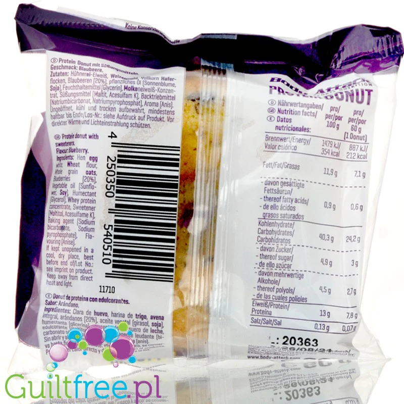 Body Attack Protein Donut Blueberry - pączek proteinowy z jagodami - Image 4
