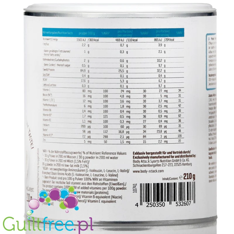 Body Attack Proteinowy pudding waniliowy 17g BCAA - Image 3