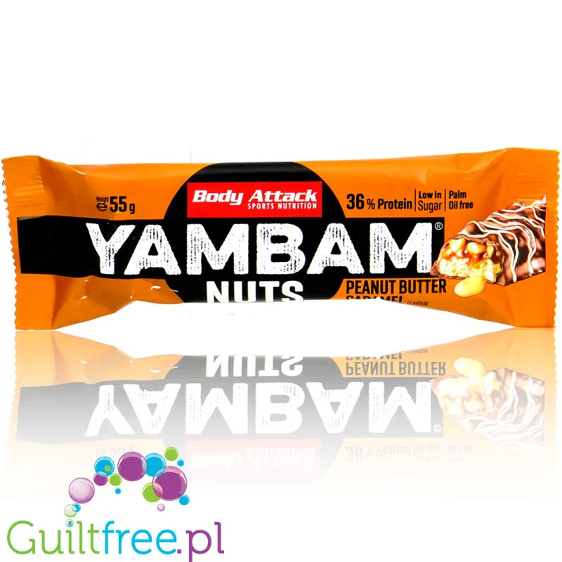 YamBam Peanut Butter Caramel baton białkowy Karmel, Czekolada & Masło Orzechowe