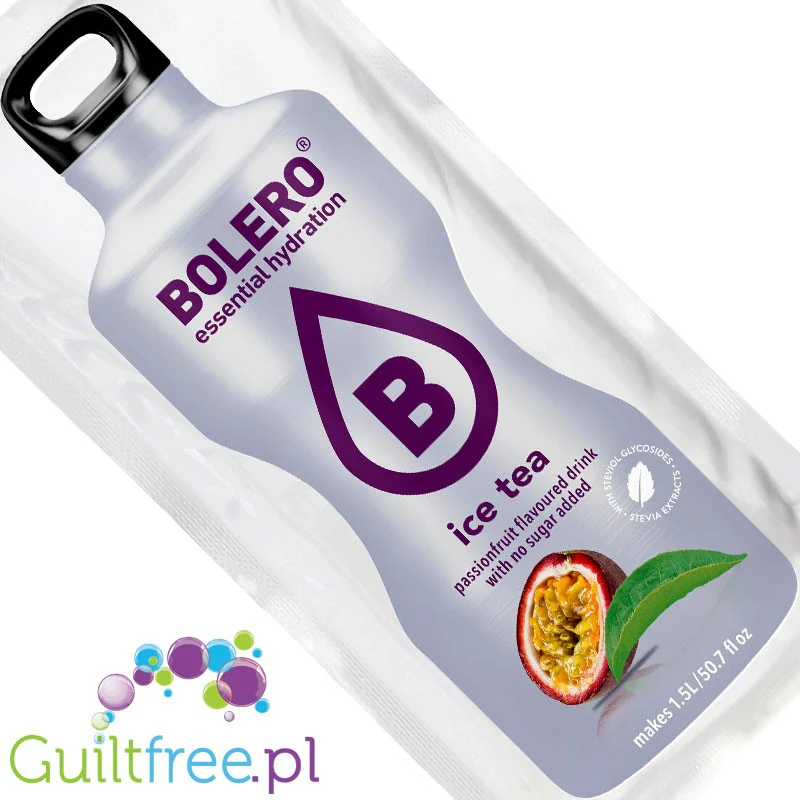 Bolero Drink Ice Tea Passion Fruit 8g - napój instant w saszetce, ze stewią, 8g smak Mrożona Herbata & Marakuja - Image 2