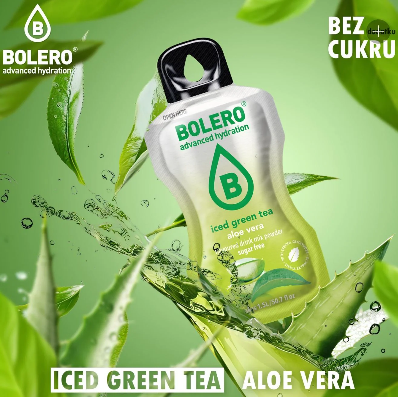 Bolero Drink Iced Green Tea & Aloe Vera - napój instant w saszetce, Mrożona Zielona Herbata ze stewią i aloesem - Image 2