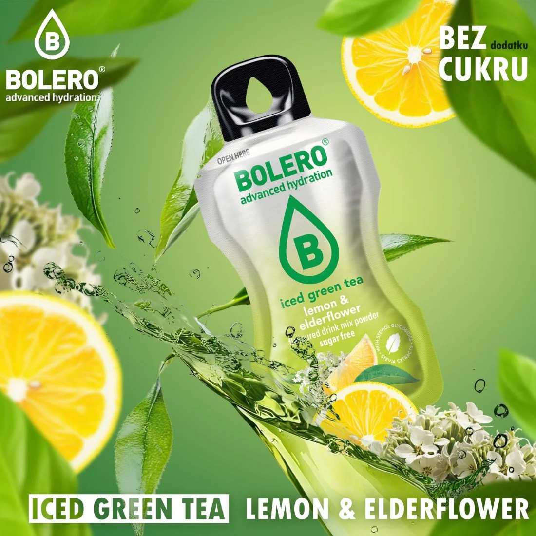 Bolero Drink Iced Green Tea Lemon & Elderflower - napój instant w saszetce, Mrożona Zielona Herbata Cytryna i Kwiat Czarnego Bzu - Image 2