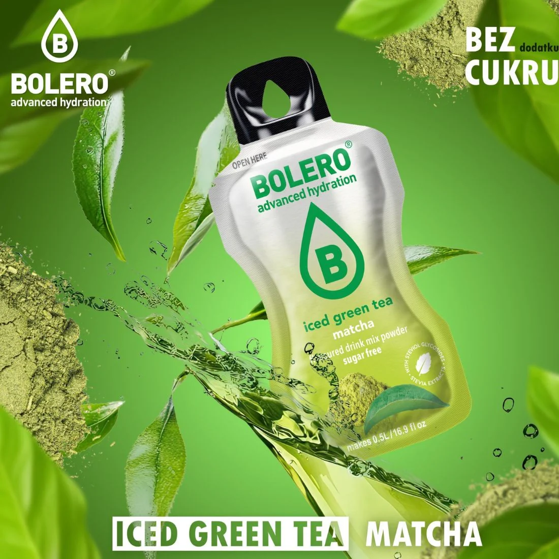 Bolero Drink Iced Green Tea Matcha 8g - napój instant w saszetce, ze stewią, Mrożona Zielona Herbata o smaku macza - Image 2