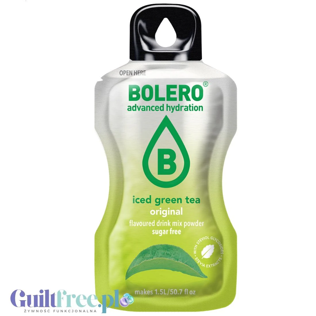 Bolero Drink Iced Green Tea Original 8g - napój instant w saszetce, ze stewią, Mrożona Zielona Herbata Original