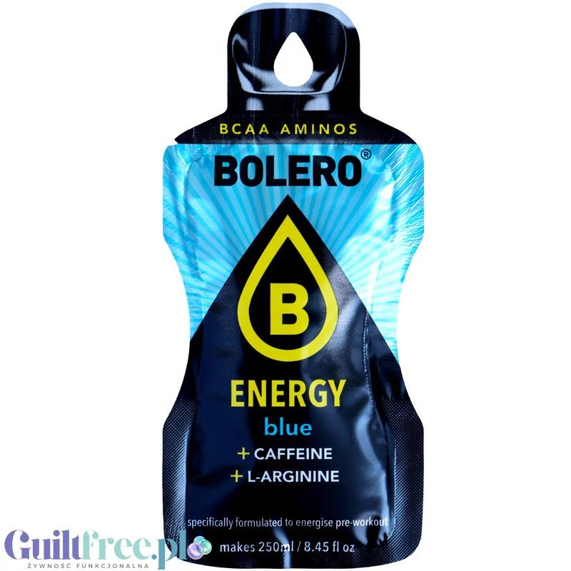 Bolero Energy Blue 7g - napój  energetyczny bez cukru z kofeiną i L-argininą