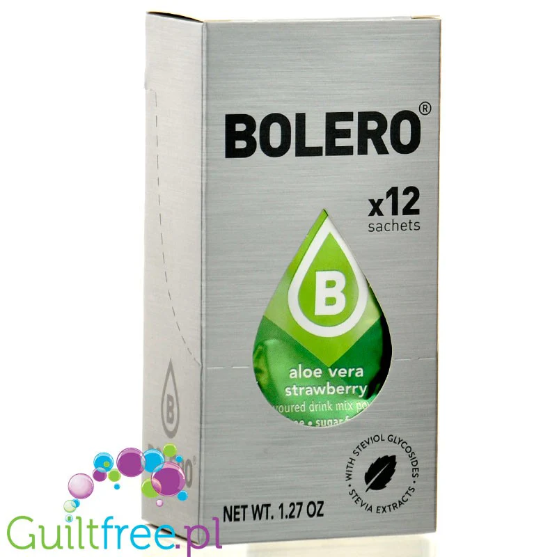 Bolero Sticks Aloe Vera Strawberry 12 x 3g - saszetki instant do napojów bez cukru z aloesem - Image 2
