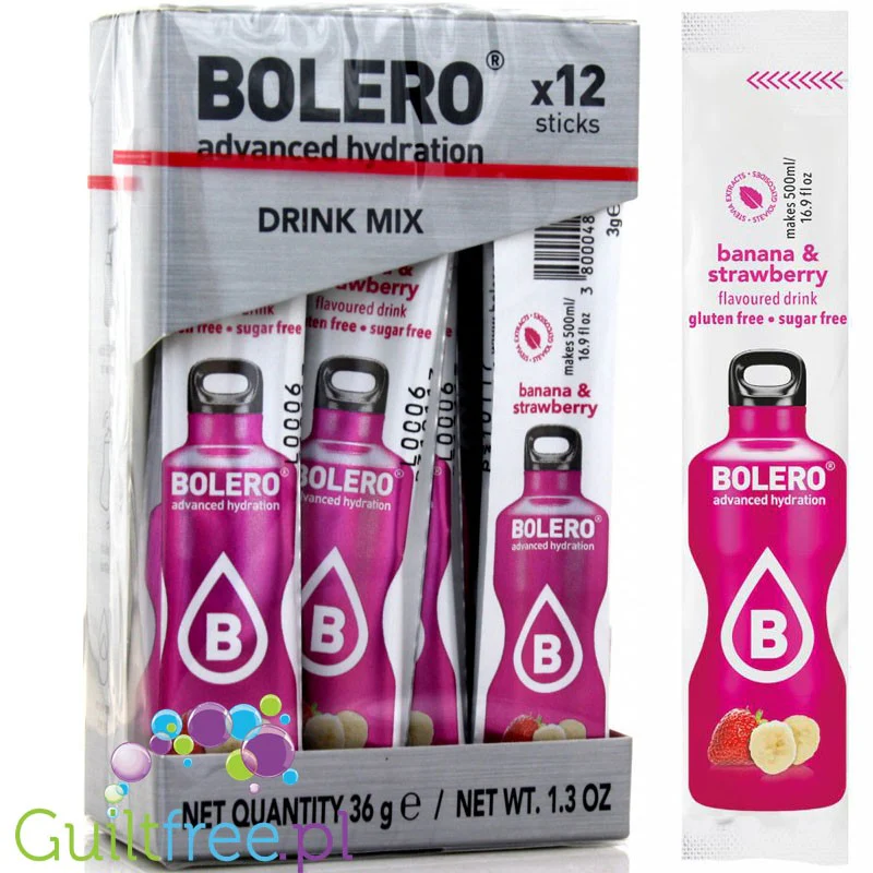Bolero Sticks ze stewią, Banan & Truskawka, 12 saszetek na 6L - Image 2