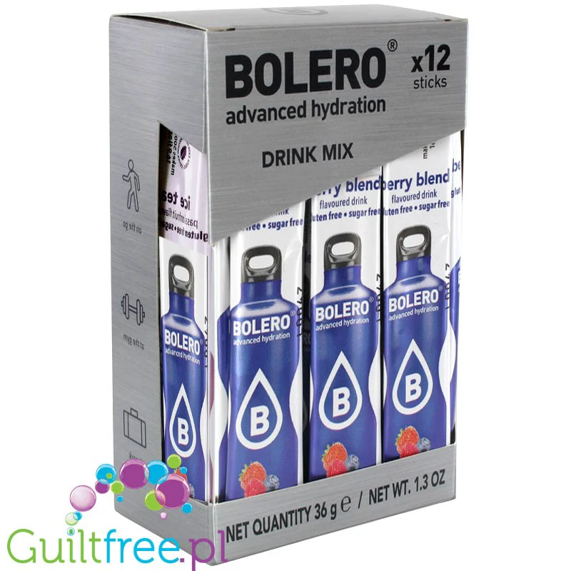 Bolero Sticks ze stewią, Berry Blend, 12 saszetek na 6L