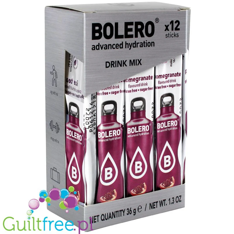 Bolero Sticks ze stewią, Granat, 12 saszetek na 6L
