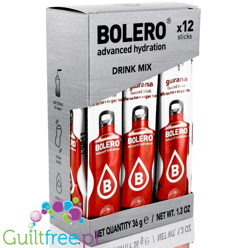 Bolero Sticks ze stewią, Guarana, 12 saszetek na 6L