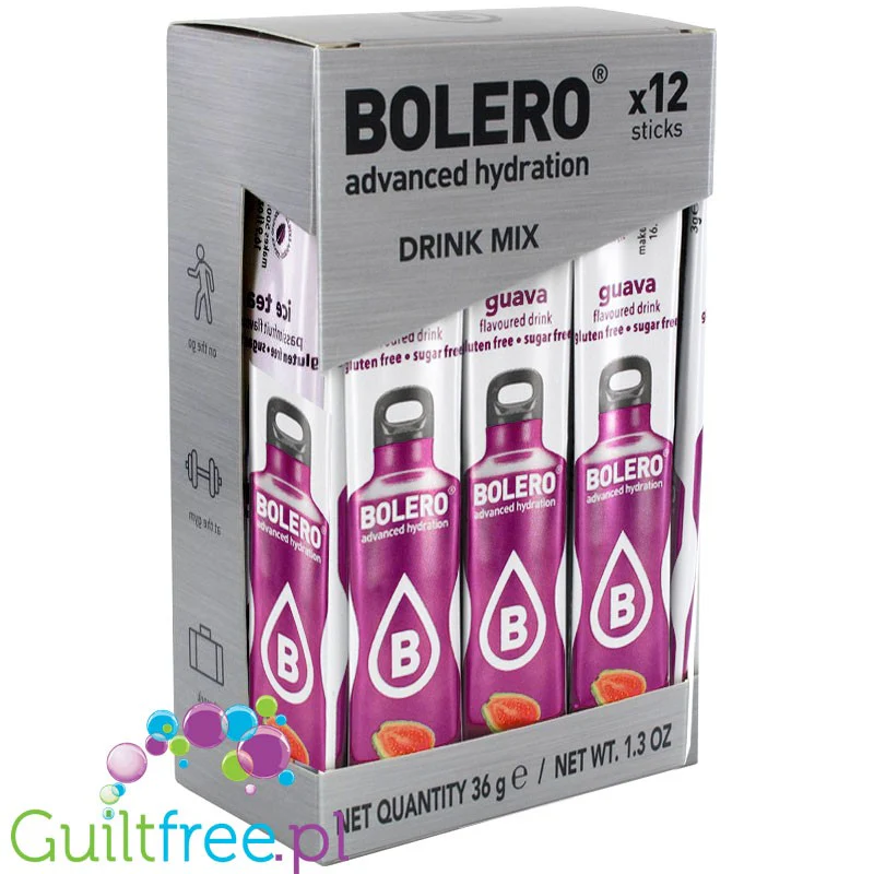 Bolero Sticks ze stewią, Guava, 12 saszetek na 6L
