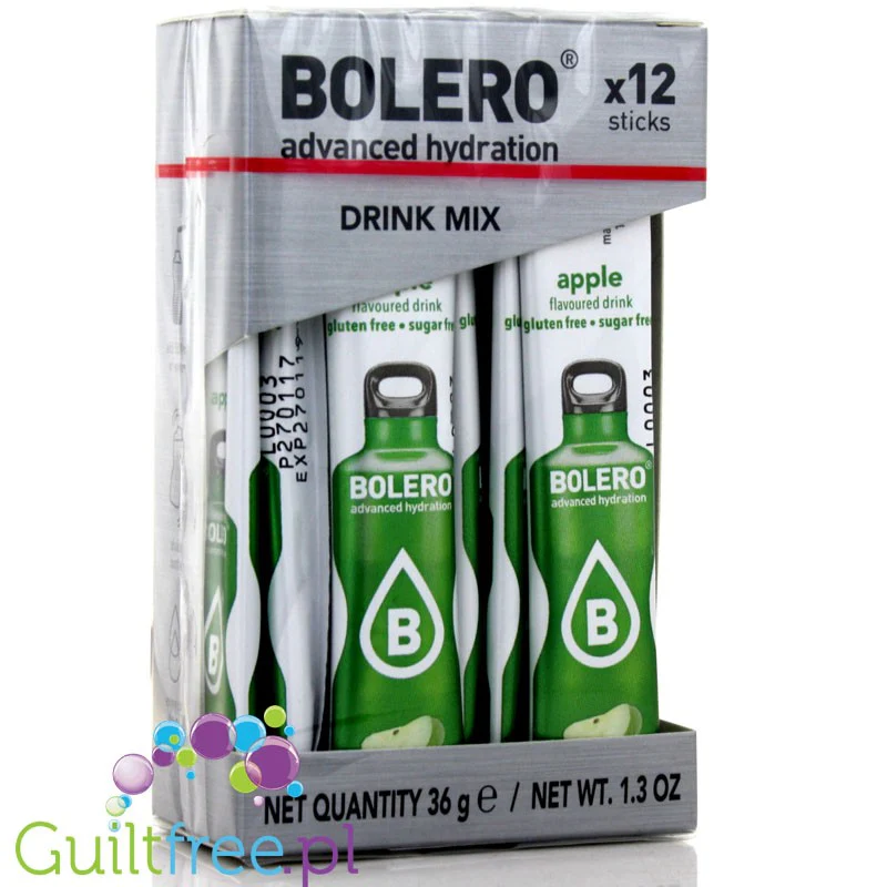 Bolero Sticks ze stewią, Jabłko, 12 saszetek na 6L