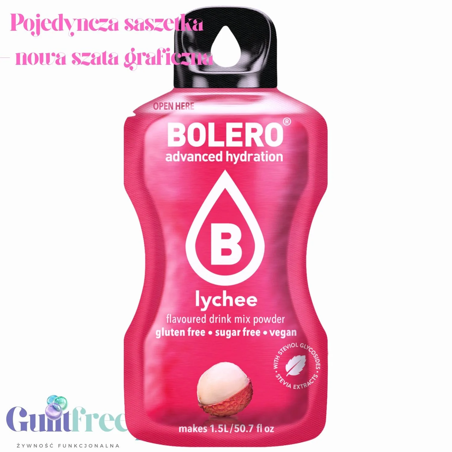 Bolero Sticks ze stewią, Liczi (Lychee), 12 saszetek na 6L - Image 3