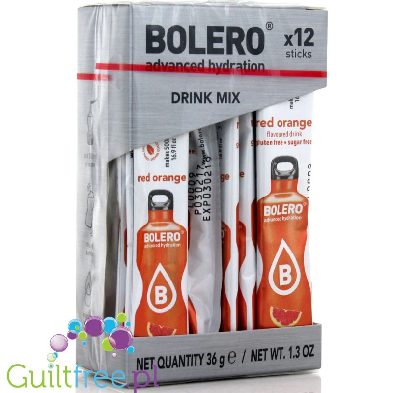 Bolero Sticks ze stewią, Red Orange, 12 saszetek na 6L