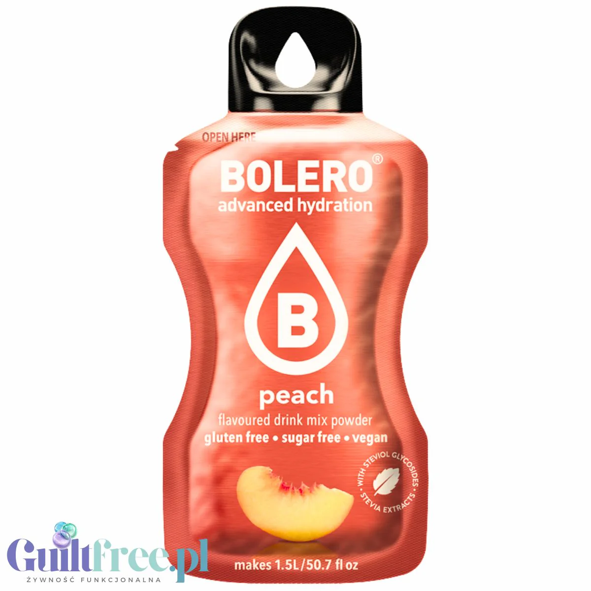 Bolero Drink Peach 9g - saszetka do napojów bez cukru ze stewią, Brzoskwinia