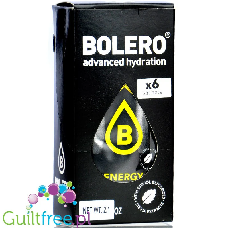 Bolero ze stewią Energy 6x10g - napój energetyczny bez cukru instant w saszetce
