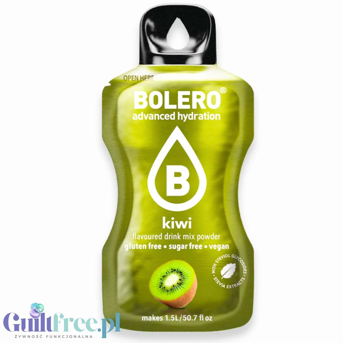 Bolero Drink Kiwi 9g - saszetka do napojów bez cukru ze stewią, Kiwi