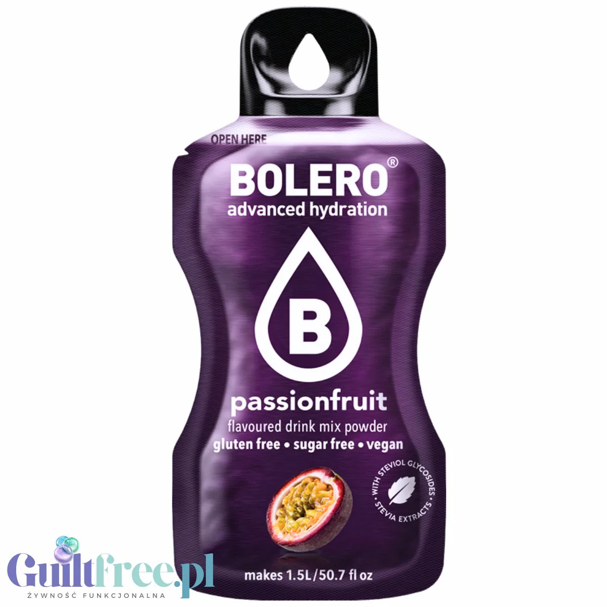 Bolero Drink Passion Fruit 9g - saszetka do napojów bez cukru ze stewią, Marakuja