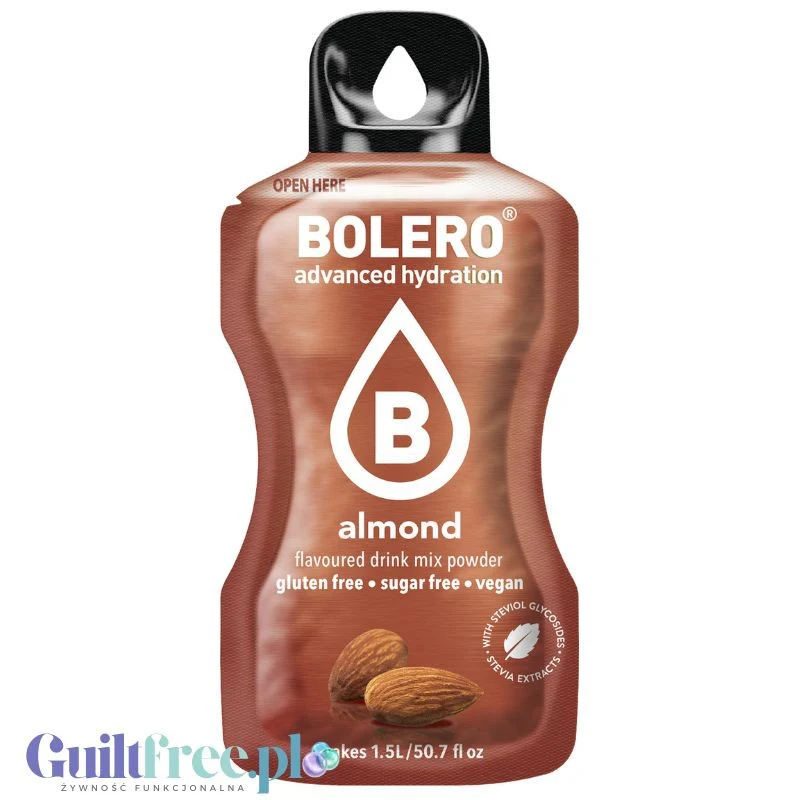 Bolero Drink Almond 9g - napój instant w saszetce, ze stewią, smak migdałowy