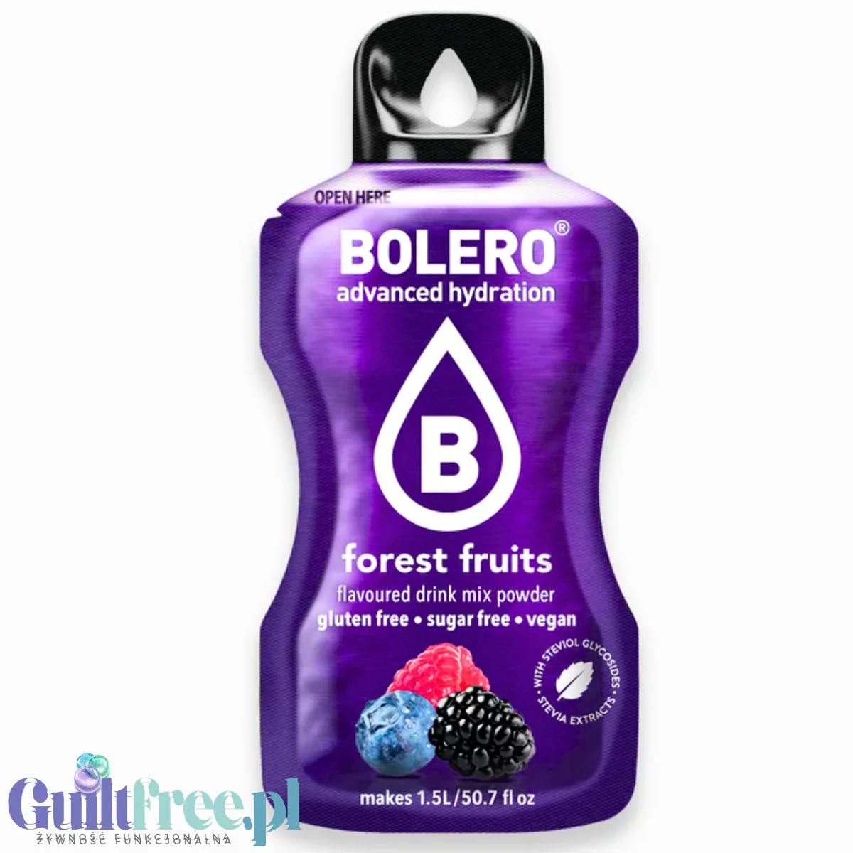 Bolero Drink Forest Fruit 9g - saszetka do napojów bez cukru ze stewią, Owoce Leśne