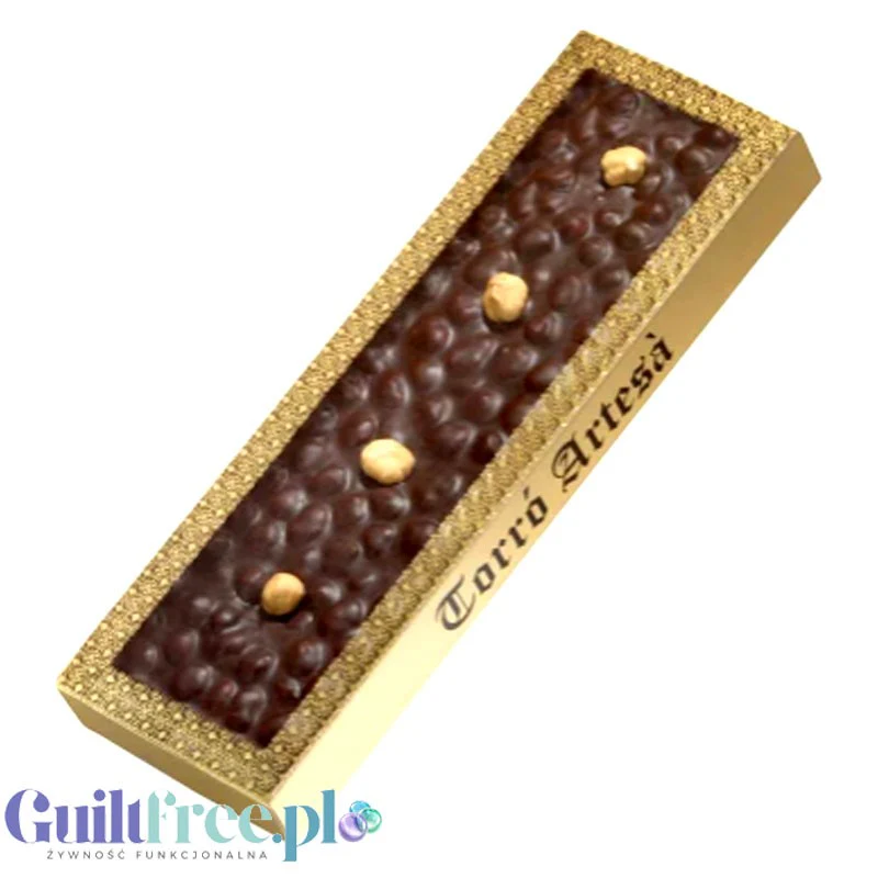 Bombonería Pons, Turron de Choco Avellana Sin Azucar 300g - hiszpański rzemieślniczy nugat z orzechami laskowymi bez cukru