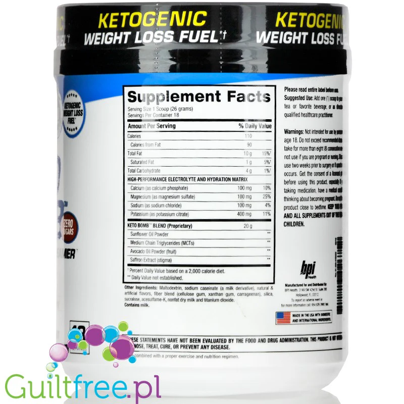 BPI Keto Bomb Caramel Macchiato - MCT z awokado i elektrolitami, keto creamer - Image 4